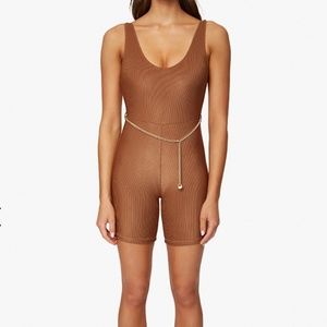 Weworewhat ribbed chain bodysuit